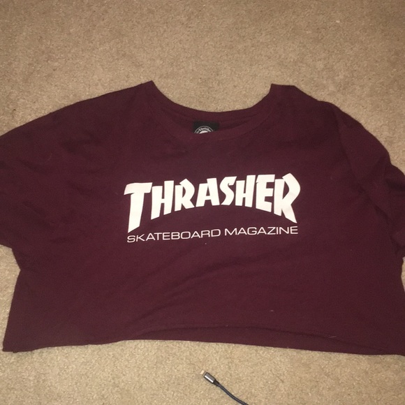 maroon thrasher shirt